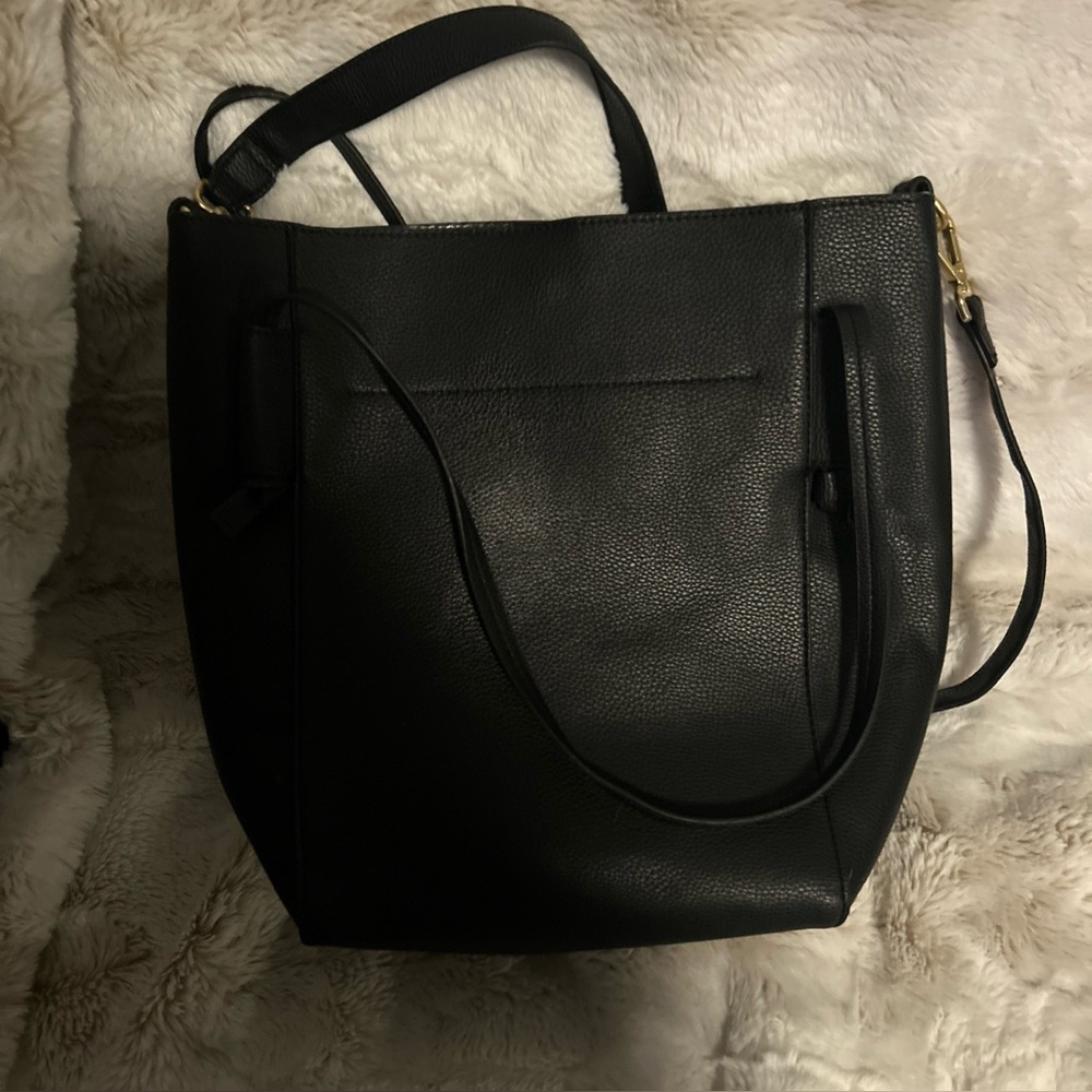 Elegant Vegan Leather Slumber Tote Bag removable washable bag detaches